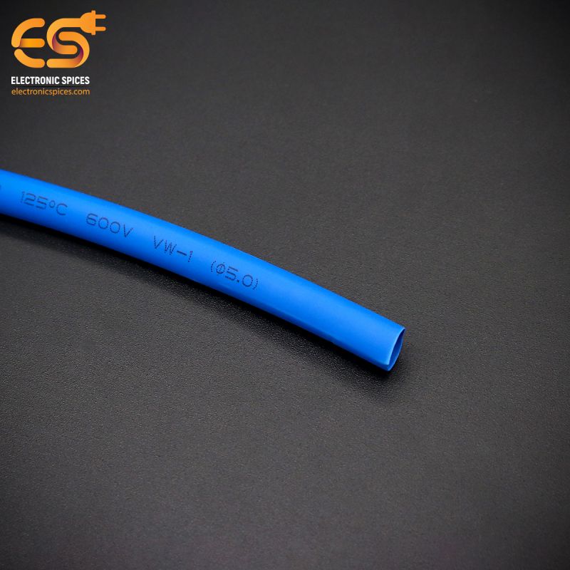 Buy 5mm Blue color polyolefin heat shrink tubes box of 100 meter