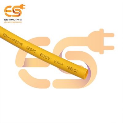 5mm Yellow color polyolefin heat shrink tube pack of 5 meter