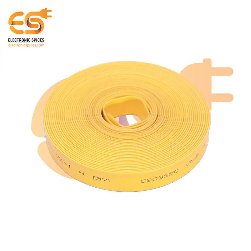 7mm Yellow color polyolefin heat shrink tube pack of 5 meter