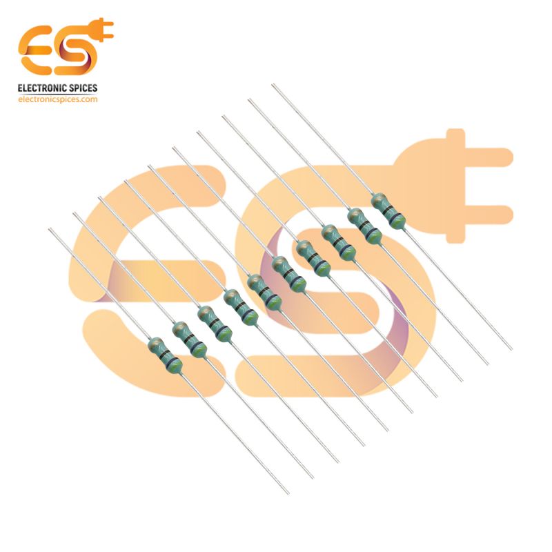 Electronic Spices 50Pcs 470 Ohm (Ω) 1/4 (0.25 watt) ±5% Tolerance 470 MR Ω ohm MF Through Hole Resistors Axial Lead