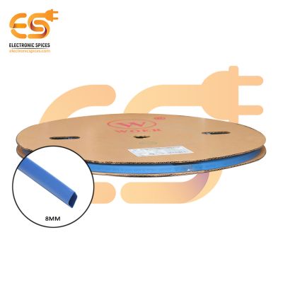 8mm Blue color polyolefin heat shrink tubes box of 100 meter