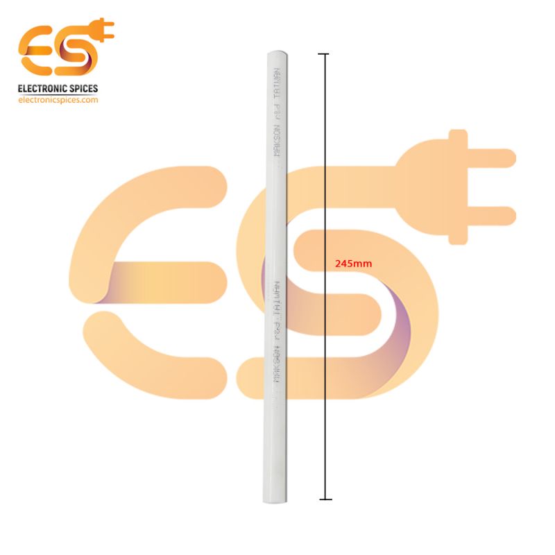 11mm diameter 9.5 inch (245mm) long White color Cylindrical hot glue gun stick pack of 5 sticks