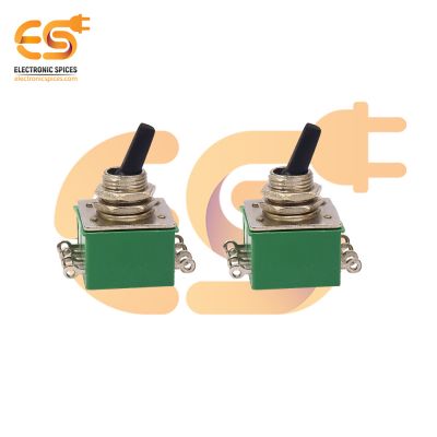 5A 8 pin DPDT Green color small toggle switch pack of 2pcs