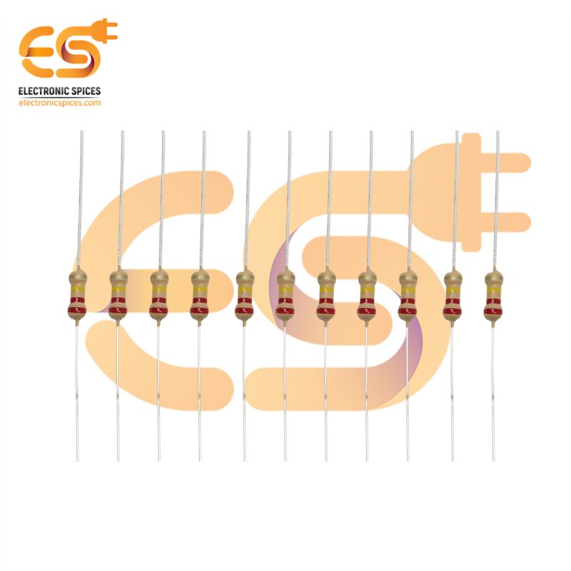 Electronic Spices 50Pcs 220k Ohm (Ω) 1/4 (0.25 watt) ±5% Tolerance 220k MR Ω ohm MF Through Hole Resistors Axial Lead