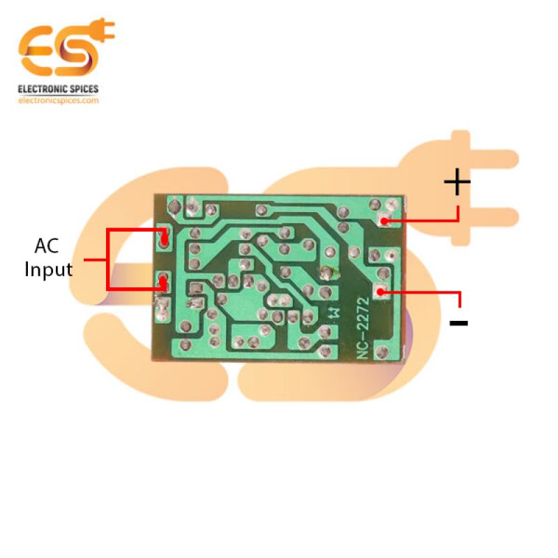 12V 600mA DC output power supply circuit board 43mm x 28mm x 16mm (AC to DC)
