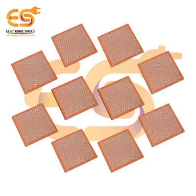 4 x 4 inch (10.3m x 10.3cm) Copper clad single side 1mm pitch printed circuit boards or PCB pack of 10pcs