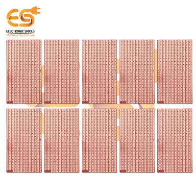 15.1cm x 8.5cm Copper clad single side 1mm pitch printed circuit boards or PCB pack of 10pcs