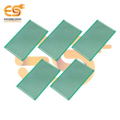 15cm x 9cm Copper clad double side universal printed circuit board or PCB pack of 5pcs