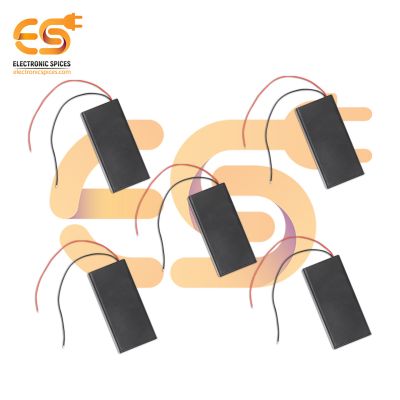 18650 3.7V 2 battery holder hard plastic slide open cover case with on-off switch and wire pack of 10 (3.7V x 2 battery = 7.4Volt)