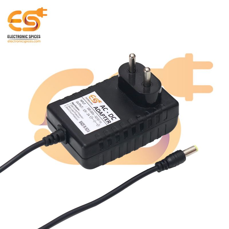 Buy 12V 2A DC Power supply adapter with male plug pin connector