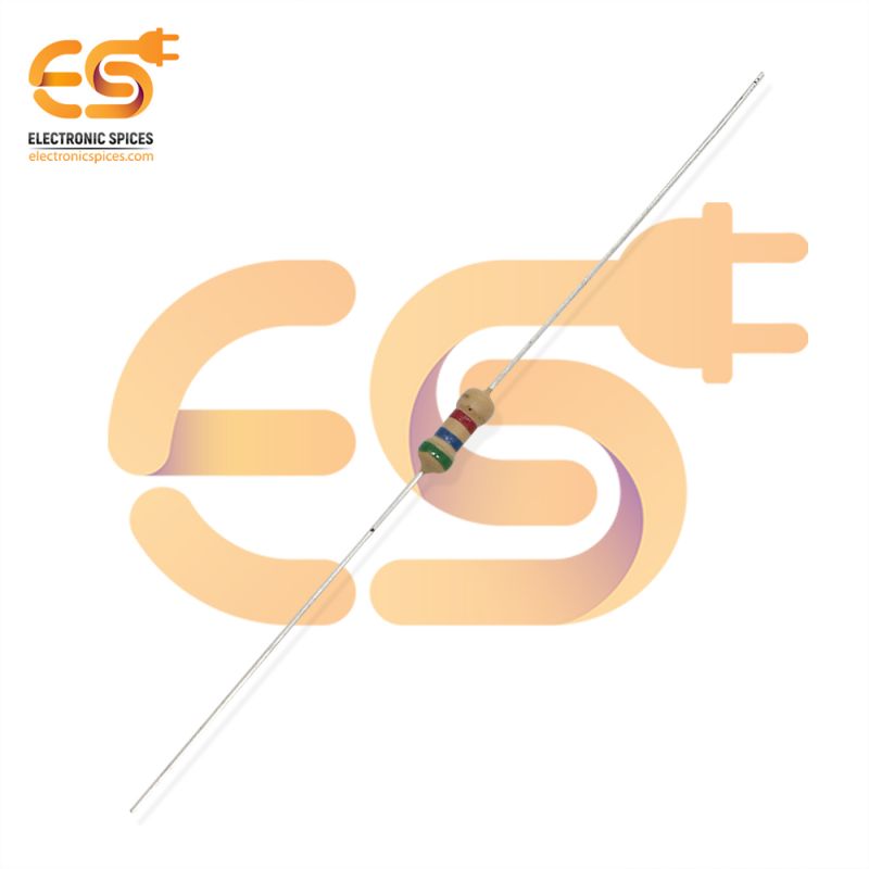 Electronic Spices 500Pcs 5.6k Ohm (Ω) 1/4 (0.25 watt) ±5% Tolerance 5.6k MR Ω ohm MF Through Hole Resistors Axial Lead