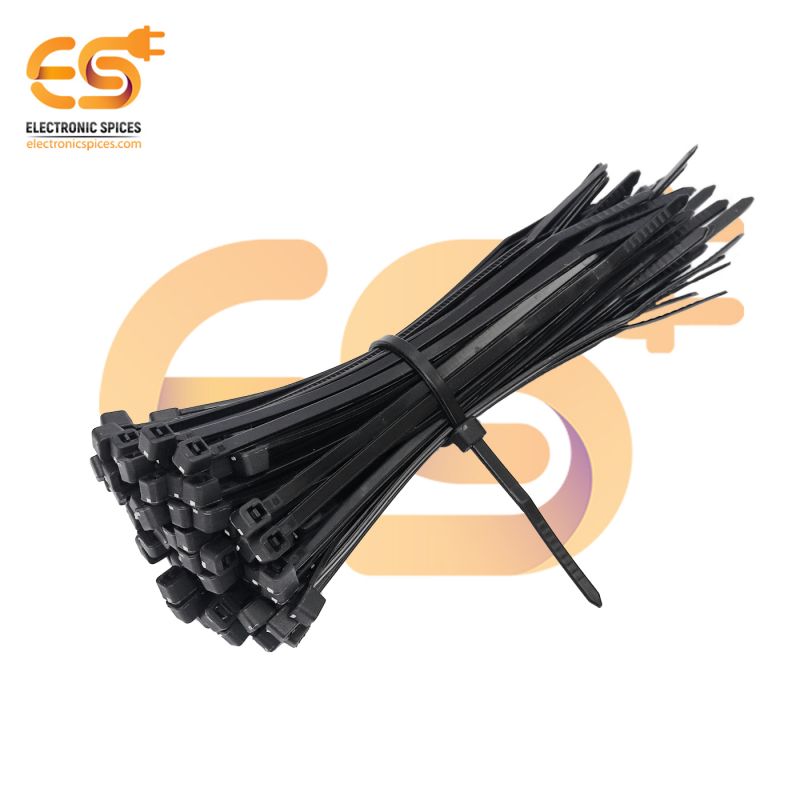 2.5mm x 150mm Black color Multi-purpose Self locking Nylon 66 industrial grade cable tie pack of 100pcs