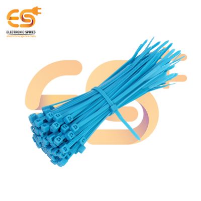 2.5mm x 100mm Blue color Multi-purpose Self locking Nylon 66 industrial grade cable tie pack of 100pcs