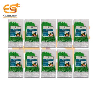 2.5mm x 100mm Green color Multi-purpose Self locking Nylon 66 Industrial grade cable ties pack of 1000pcs