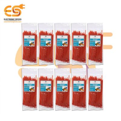 2.5mm x 150mm Red color Multi-purpose Self locking Nylon 66 industrial grade cable ties pack of 1000pcs