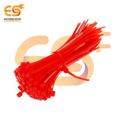 2.5mm x 100mm Red color Multi-purpose Self locking Nylon 66 industrial grade cable tie pack of 100pcs