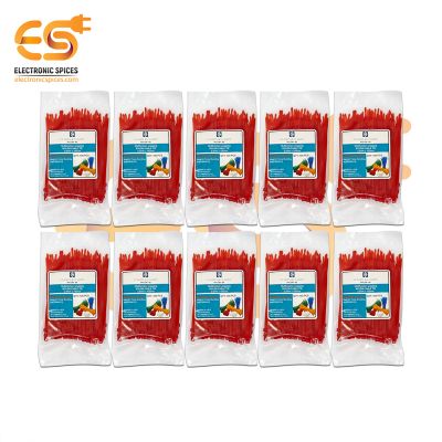 2.5mm x 100mm Red color Multi-purpose Self locking Nylon 66 industrial grade cable ties pack of 1000pcs