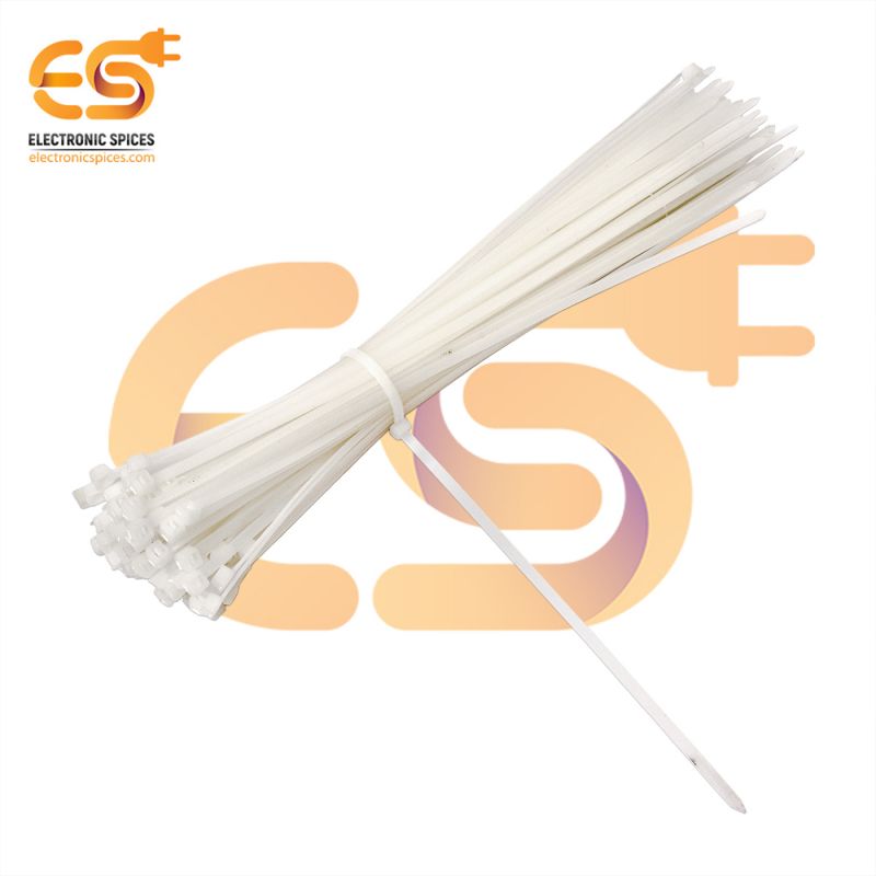 2.2mm x 150mm White color Multi-purpose Self locking Nylon 66 industrial grade cable tie pack of 100pcs