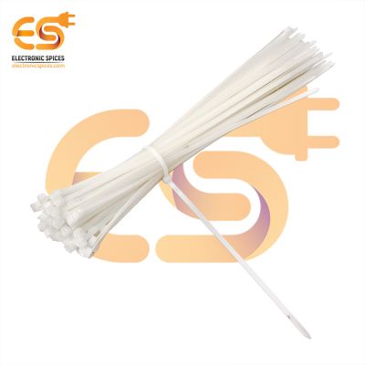 3.6mm x 200mm White color Multi-purpose Self locking industrial grade cable tie pack of 100pcs