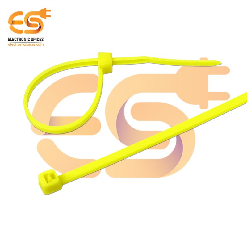 2.5mm x 150mm Yellow color Multi-purpose Self locking Nylon 66 industrial grade cable tie pack of 500pcs