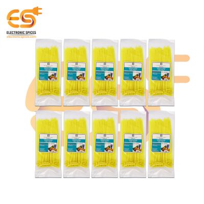 2.5mm x 150mm Yellow color Multi-purpose Self locking Nylon 66 industrial grade cable ties pack of 1000pcs