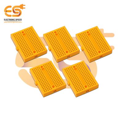 SYB-170 Yellow color 170 points Mini solderless breadboard for prototype circuit pack of 5pcs