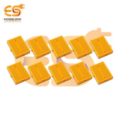 SYB-170 Yellow color 170 points Mini solderless breadboard for prototype circuits pack of 10pcs
