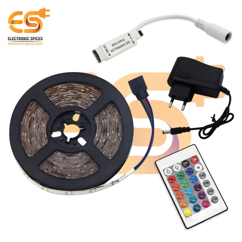 Flexible RGB LED Strip 5050 Light-Color Changing Decoration Light with IR Controller (5M)
