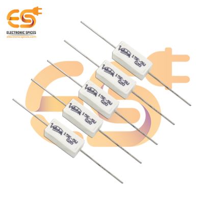 15 ohm ( Ω ) 5 watt Fusible ceramic cement power resistor pack of 5pcs