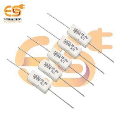 5 ohm ( Ω ) 5 watt Fusible ceramic cement power resistor pack of 5pcs