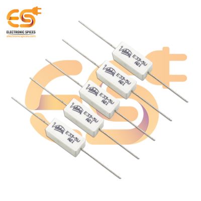 33 ohm ( Ω ) 5 watt Fusible ceramic cement power resistor pack of 5pcs