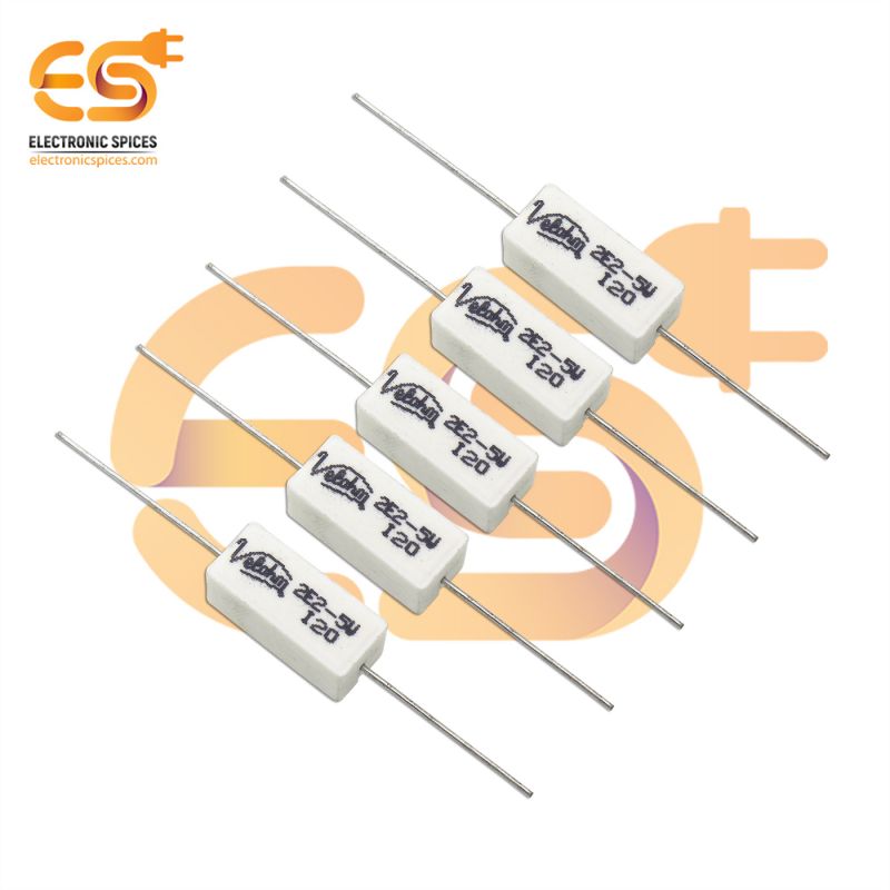Buy 2.2 ohm ( Ω ) 5 watt Fusible ceramic cement power resistor pack of 5pcs