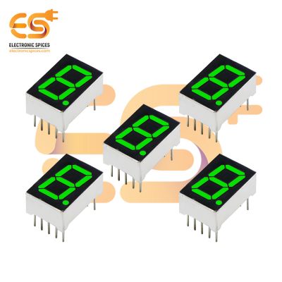 0.56 inch 1 digit Green display color 7 segment LED display COMMON CATHODE pack of 5pcs