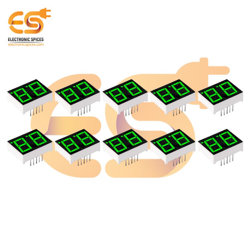0.56 inch 2 digit Green display color 7 segment LED display COMMON ANODEs pack of 20pcs