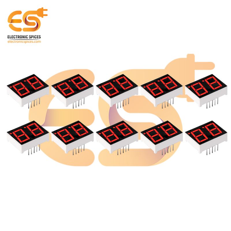 0.56 inch 2 digit Red display color 7 segment LED display COMMON CATHODEs pack of 20pcs