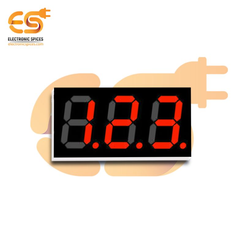 Uxcell Common Anode 12 Pin 3 Bit 7 Segment 1.48 X 0.75 X 0.31 Inch 0.55" Yellow - View #7