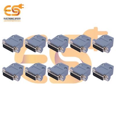 DA-15 15 pin D-sub miniature male connectors with backshell pack of 10pcs