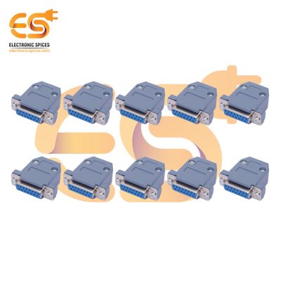 DA-15 15 through hole D-sub miniature female connectors with backshell pack of 10pcs