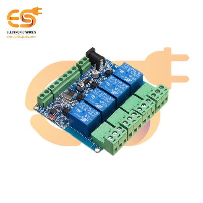 12V 4 Channel relay module programmable with opto isolated RS485 STM8S103F3