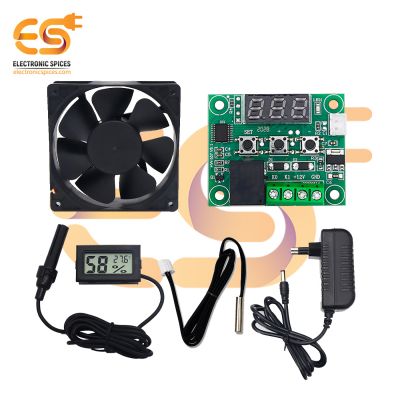 Combo of Temperature Controller with Probe | 12V  Adapter | Cooling Fan | Humidity Sensor