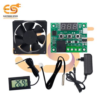 Combo of Temperature Controller with Probe | 12V 1A Adapter | Cooling Fan | Temperature Sensor