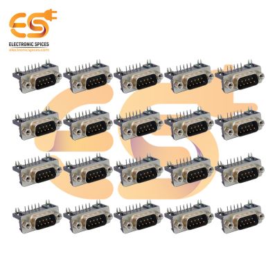 DE-9 9 pin Right angle panel mount D-sub miniature male connectors pack of 20pcs