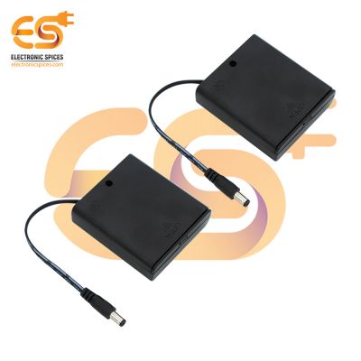 AA 4 cell battery holder hard plastic cover case with on-off switch and 3.5mm pin pack of 10 (4 x 1.5V = 6Volt)