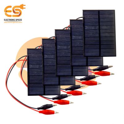 99mm x 69mm 6V 180mAh rectangle shape polycrystalline mini epoxy solar panels with alligator clips pack of 50pcs