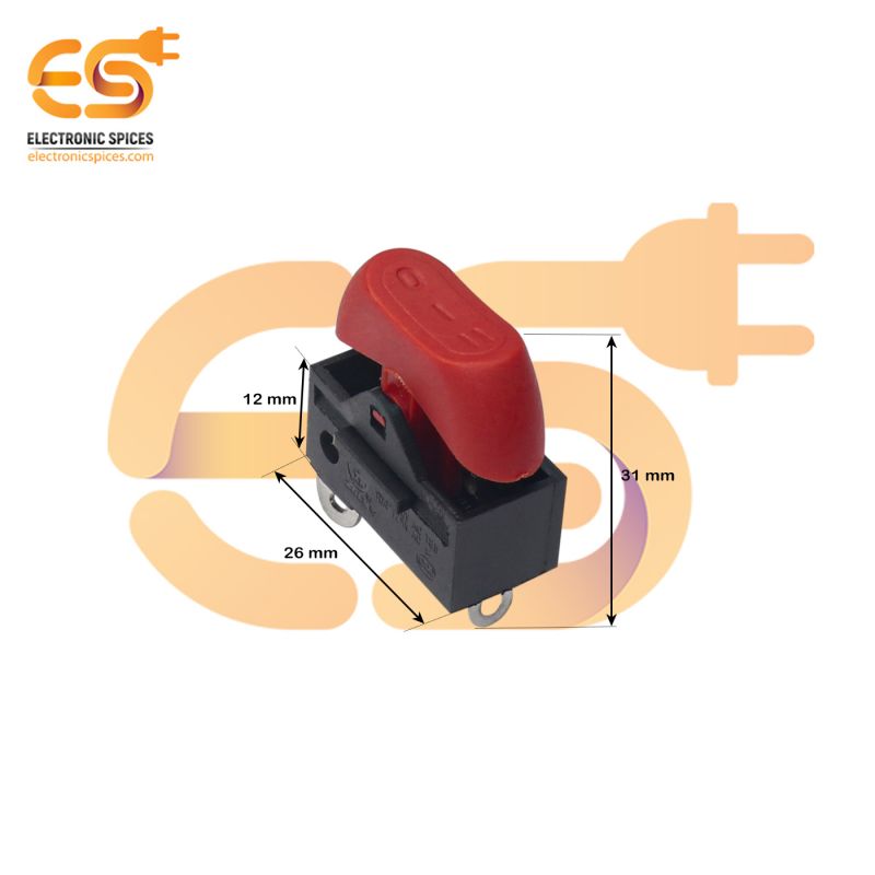 XW-603 6A 250V AC 3pins SPCO red color plastic rocker switches pack of 10pcs