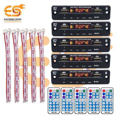 12V Bluetooth MP3 USB charging port FM radio player and decoder modules with Remote pack of 50pcs