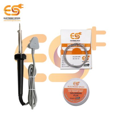 3 in 1 combo of 60 watt soldering iron, Soldering flux and soldering wire