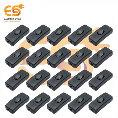 Black SPST Halfway Rocker button Inline switch for tables lamps pack of 100pcs