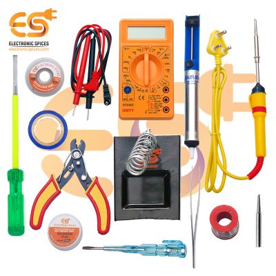 13 in 1 combo of 25 watt soldering iron starter kit for project work
