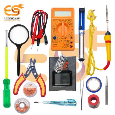 14 in 1 combo of 25 watt soldering iron starter kit for project work